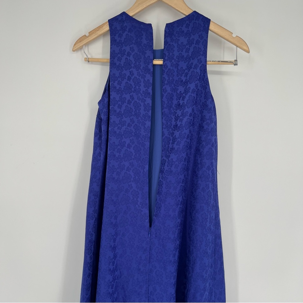 NWT Abbey Glass Lydia Dress Sleeveless Trapeze Jacquard Swing Electric Blue S - Picture 12 of 16